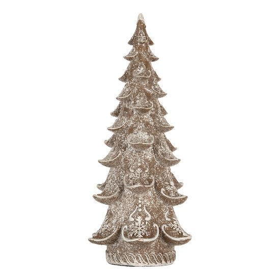 Clayre &amp; Eef   | Kerstdecoratie Kerstboom Bruin Wit 14x14x30 cm | 6PR5817