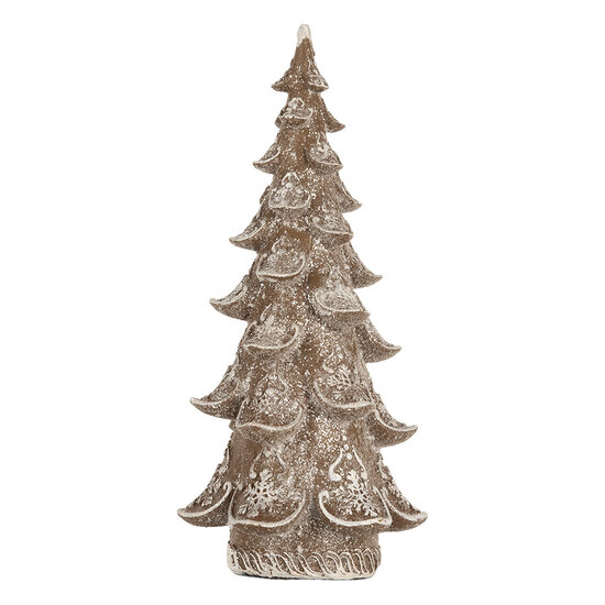 Clayre &amp; Eef   | Kerstdecoratie Kerstboom Bruin Wit 14x14x30 cm | 6PR5817