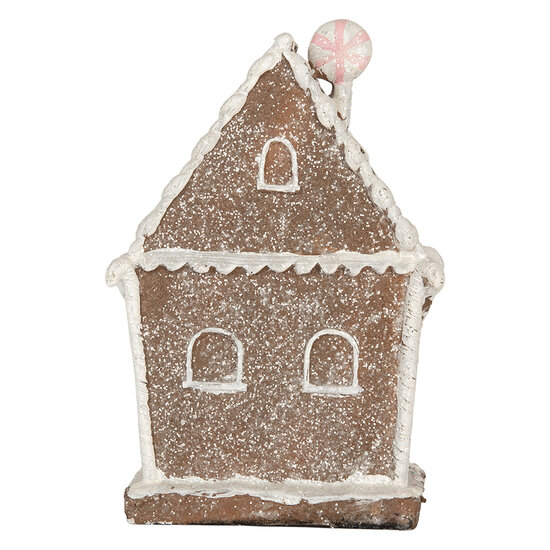 Clayre &amp; Eef   | Decoratie Huis met LED Bruin Wit 14x9x21 cm | 6PR5820