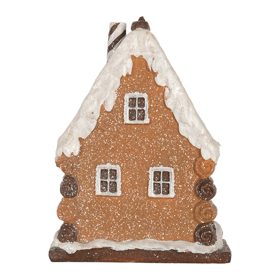 Clayre &amp; Eef   | Decoratie Huis met LED Bruin Wit 15x8x19 cm | 6PR5823