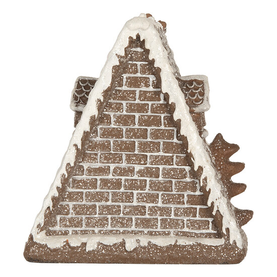 Clayre &amp; Eef   | Decoratie Huis met LED Bruin Wit 17x10x18 cm | 6PR5824