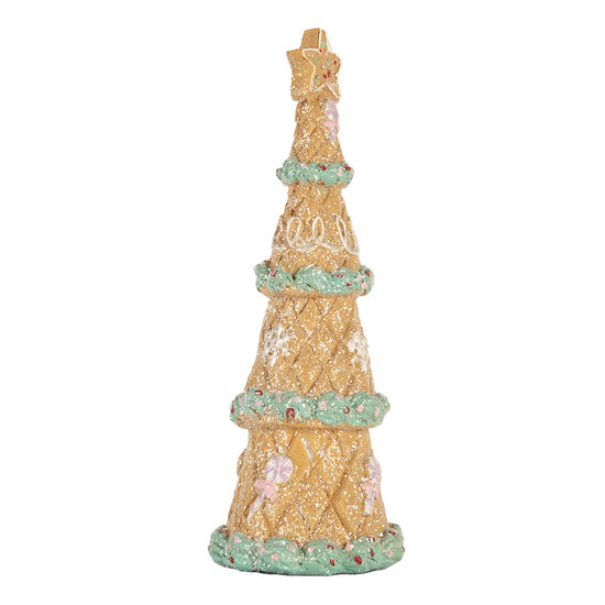 Clayre &amp; Eef   | Kerstdecoratie Kerstboom Bruin Groen &oslash; 9x25 cm | 6PR5830