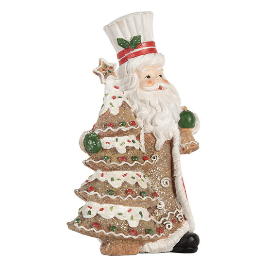 Clayre & Eef | Kerstdecoratie Kerstman Bruin Rood 15x11x25 cm | 6PR5849
