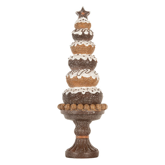 Clayre & Eef | Kerstdecoratie Kerstboom Bruin Wit ø 11x33 cm | 6PR5852