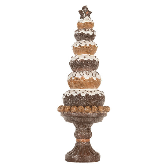 Clayre & Eef | Kerstdecoratie Kerstboom Bruin Wit ø 11x33 cm | 6PR5852