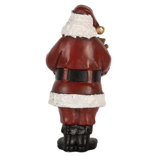 Clayre & Eef | Kerstdecoratie Kerstman met taart Rood Wit 10x10x21 cm | 6PR5862