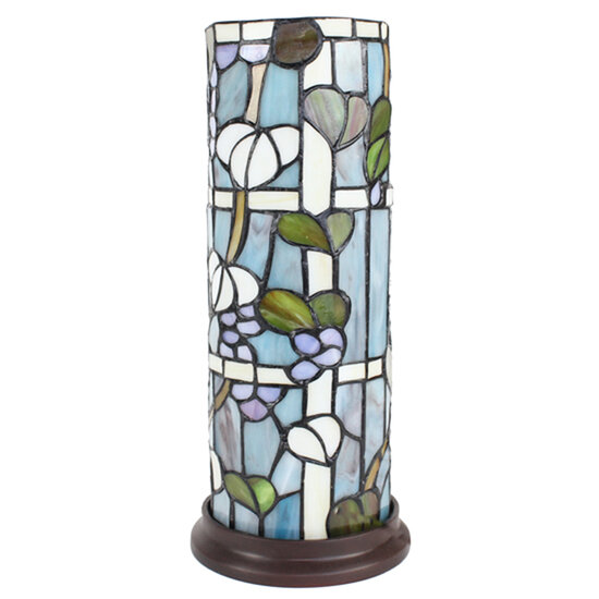Clayre & Eef | Tiffany Tafellamp Blauw, Wit ø 15x36 cm E14/max 1x40W | 5LL-6301