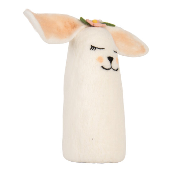 Clayre &amp; Eef   | Vilten Muis Wit Roze 23x10x23 cm | 66321