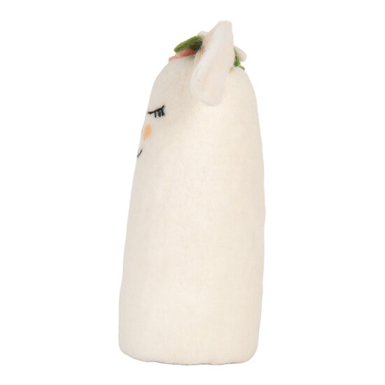 Clayre &amp; Eef   | Vilten Muis Wit Roze 23x10x23 cm | 66321