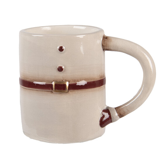 Clayre &amp; Eef   | Mok met Kom Beige Wit 12x12x18 cm / 250 ml / 250 ml | 6CE2255