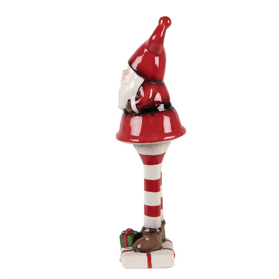 Clayre & Eef | Kerstdecoratie Kerstman Rood Wit 7x7x23 cm | 6CE2264