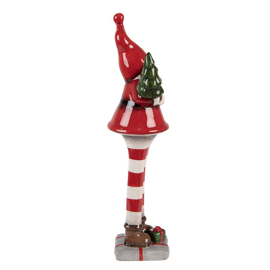 Clayre & Eef | Kerstdecoratie Kerstman Rood Wit 9x8x30 cm | 6CE2265