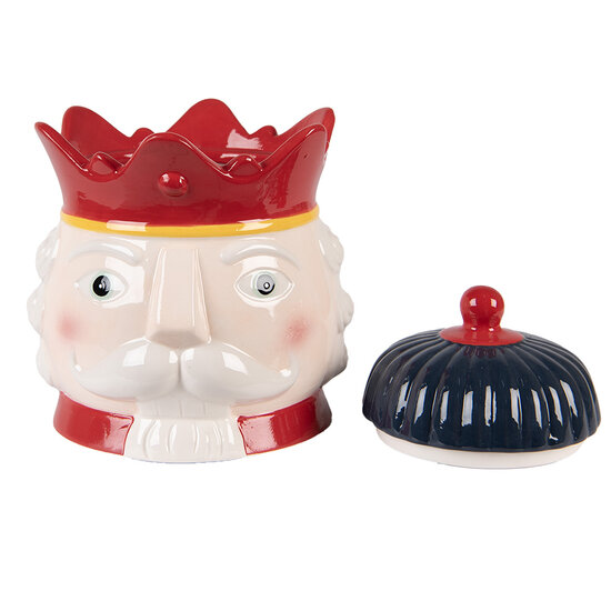 Clayre & Eef | Voorraadpot Deksel Rood Wit ø 16x19 cm | 6CE2266