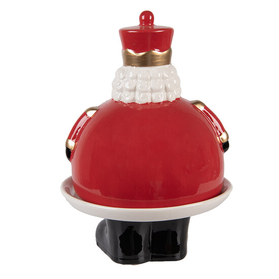 Clayre & Eef | Decoratief Schaaltje met Deksel Rood Wit ø 17x25 cm | 6CE2267