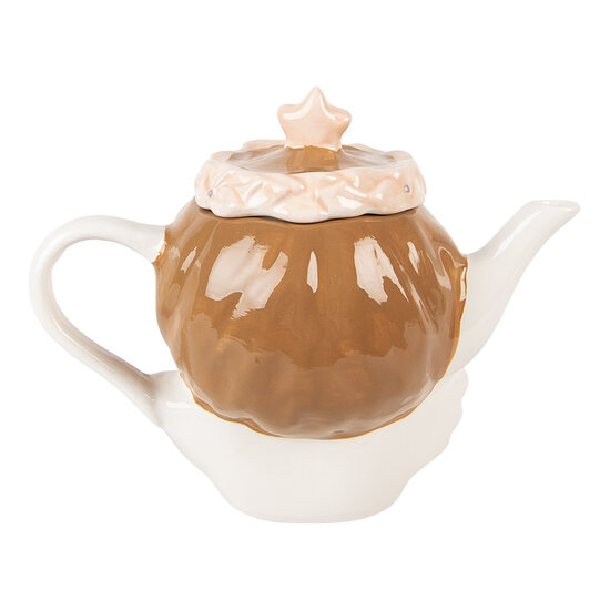 Clayre &amp; Eef   | Theepot Beige Roze 21x12x16 cm / 650 ml | 6CETE0184