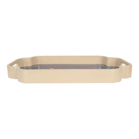 Clayre &amp; Eef   | Decoratief Dienblad set van 2 Blauw Beige 46x30x5 / 35x24x5 cm | 6H2459
