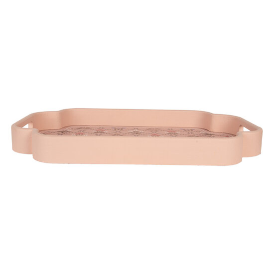 Clayre & Eef | Decoratief Dienblad set van 2 Roze Paars 46x30x5 / 35x24x5 cm | 6H2463