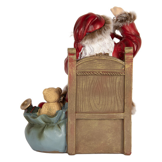 Clayre & Eef | Kerstdecoratie Kerstman Rood Wit 16x13x19 cm | 6PR5749