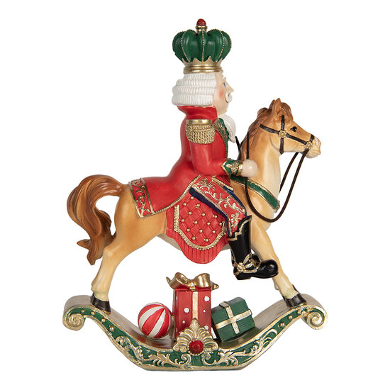 Clayre &amp; Eef   | Kerstdecoratie Notenkraker Bruin Rood 24x8x31 cm | 6PR5768