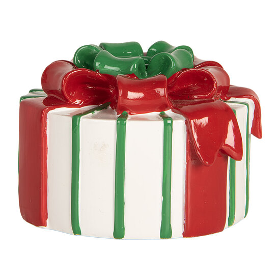 Clayre & Eef | Kandelaar Wit Rood 12x11x7 cm | 6PR5774