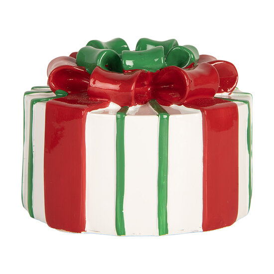 Clayre & Eef | Kandelaar Wit Rood 12x11x7 cm | 6PR5774