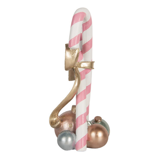 Clayre & Eef | Decoratie zuurstok Roze Goudkleurig 19x14x30 cm | 6PR5775