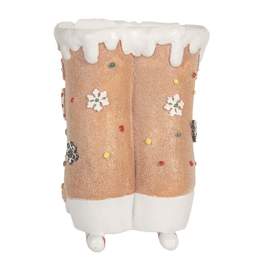 Clayre & Eef | Decoratie Schaatsen Bruin Wit 19x14x20 cm | 6PR5780