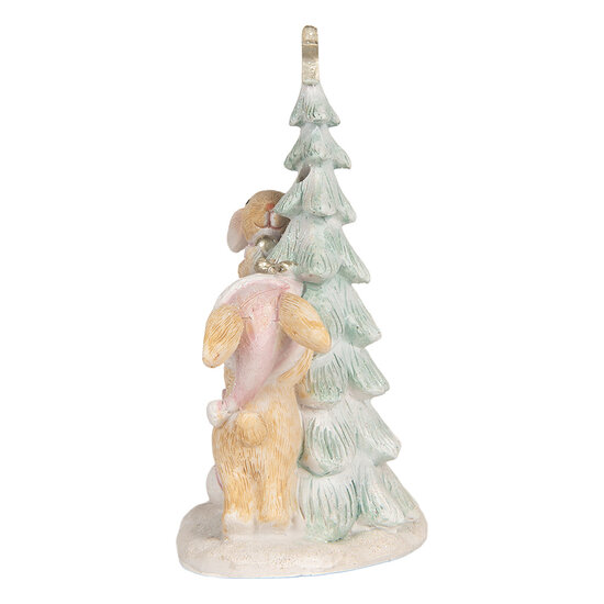 Clayre & Eef | Decoratie Konijnen met LED Bruin Wit 14x8x16 cm | 6PR5880