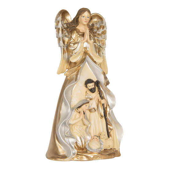 Clayre & Eef | Kerstdecoratie Kerstgroep Beige Wit 16x13x31 cm | 6PR5897