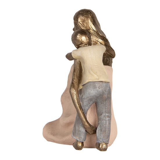 Clayre & Eef | Decoratie Moeder met Kind Goudkleurig Roze 23x9x16 cm | 6PR5900