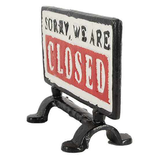 Clayre & Eef | Bordje open / closed Zwart Wit 16x7x12 cm | 6Y5749