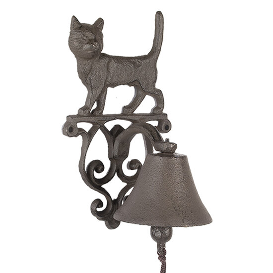 Clayre & Eef | Ouderwetse Deurbel Gietijzer Bruin 14x14x24 cm | 6Y5757