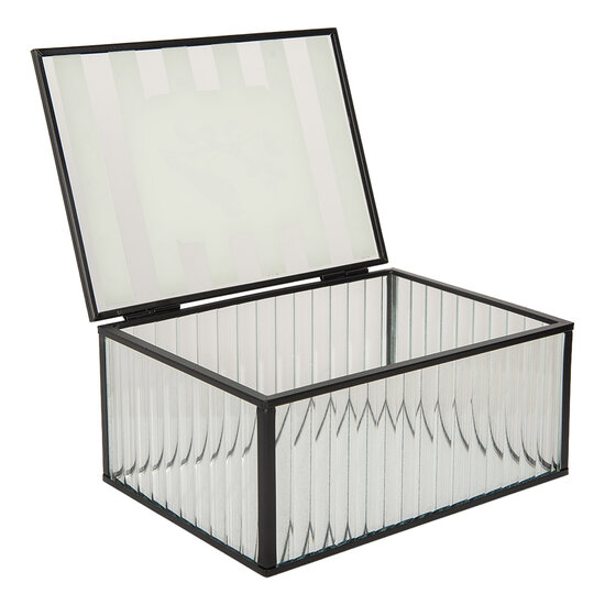 Clayre & Eef | Decoratief Opbergdoosje Transparant 18x14x8 cm | 6Y5949