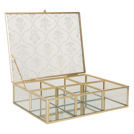 Clayre & Eef | Decoratief Opbergdoosje Transparant 20x16x5 cm | 6Y5952