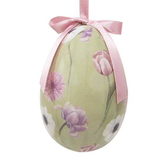 Clayre & Eef | Decoratie Hanger Ei (set 6) Meerkleurig ø 7x10 cm | 65907