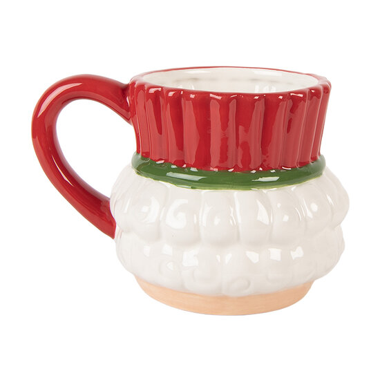 Clayre & Eef | Mok Rood Wit 14x11x10 cm / 350 ml | 6CEMU0221
