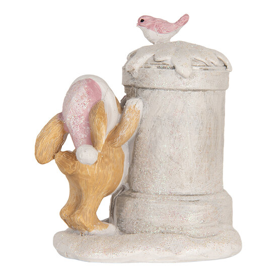 Clayre & Eef | Decoratie Konijn Beige Wit 11x8x11 cm | 6PR5879