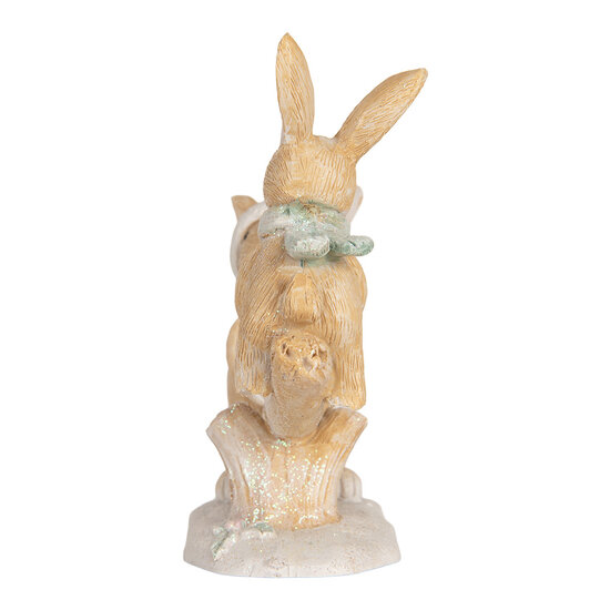 Clayre & Eef | Decoratie Konijnen Bruin Wit 16x6x11 cm | 6PR5881