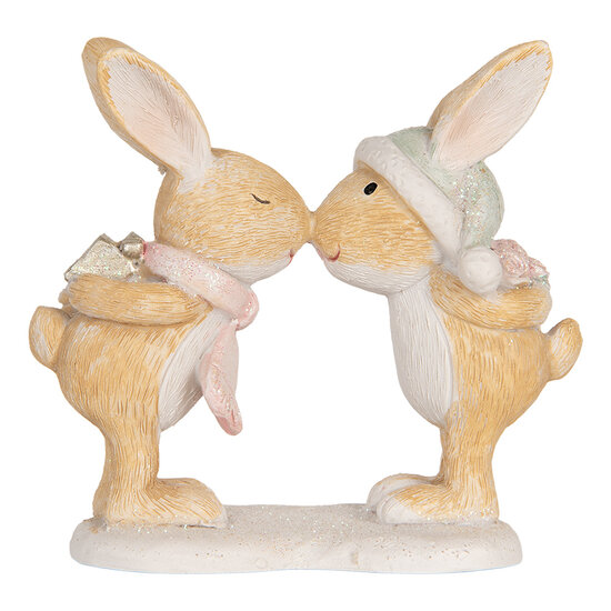 Clayre & Eef | Decoratie Konijnen Bruin Wit 10x5x10 cm | 6PR5882