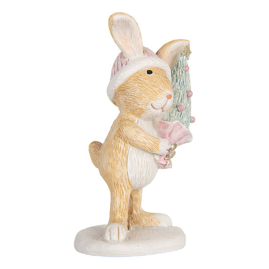 Clayre & Eef | Decoratie Konijn Bruin Wit 5x5x10 cm | 6PR5886