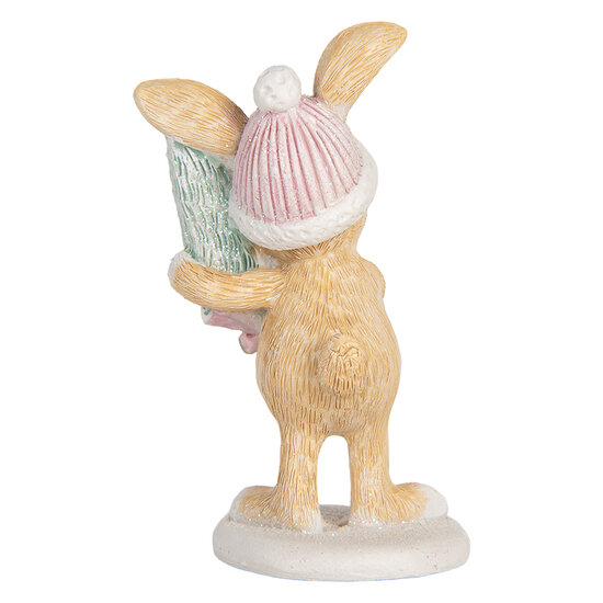 Clayre & Eef | Decoratie Konijn Bruin Wit 5x5x10 cm | 6PR5886