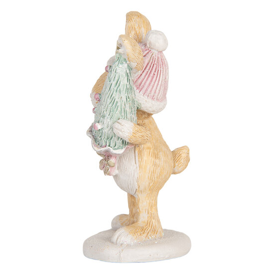 Clayre & Eef | Decoratie Konijn Bruin Wit 5x5x10 cm | 6PR5886