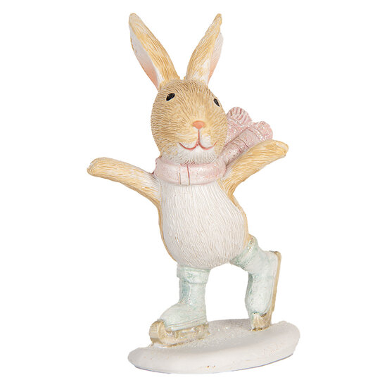 Clayre & Eef | Decoratie Konijn Bruin Wit 6x5x10 cm | 6PR5887