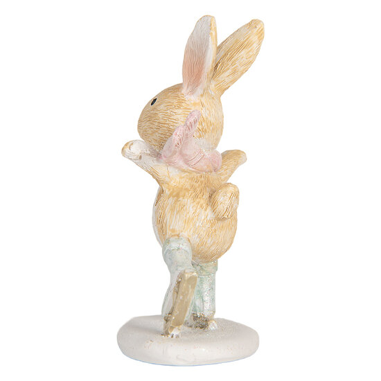 Clayre & Eef | Decoratie Konijn Bruin Wit 6x5x10 cm | 6PR5887