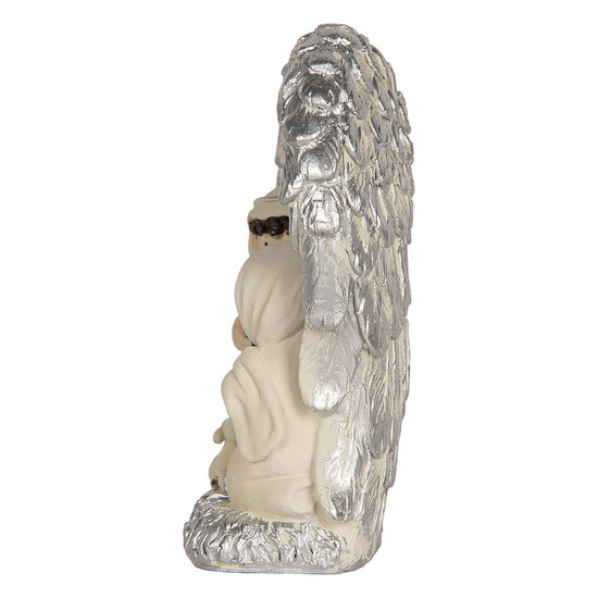 Clayre & Eef | Kerstdecoratie Kerstgroep Zilverkleurig Wit 12x6x13 cm | 6PR5896