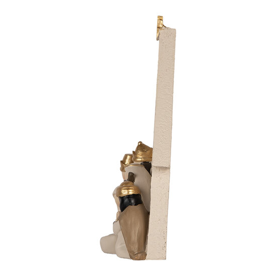 Clayre & Eef | Kerstdecoratie Kerstgroep Beige Goudkleurig 16x6x21 cm | 6PR5904