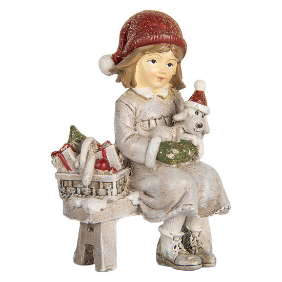 Clayre & Eef | Decoratie Kind Grijs Rood 7x5x10 cm | 6PR5916