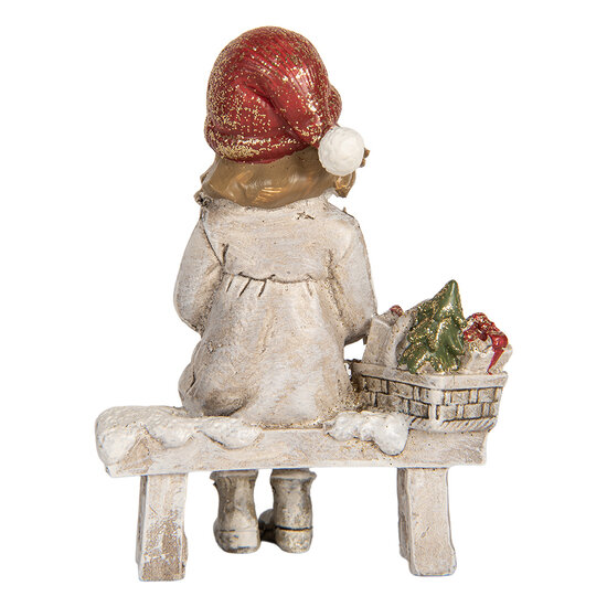 Clayre & Eef | Decoratie Kind Grijs Rood 7x5x10 cm | 6PR5916