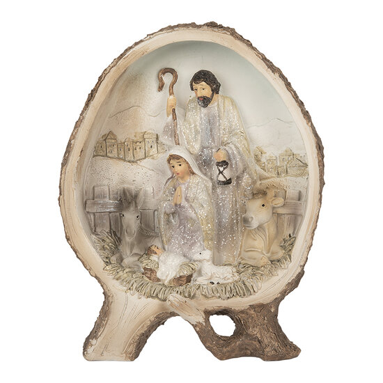 Clayre & Eef | Kerstdecoratie Kerstgroep Beige Bruin 14x5x19 cm | 6PR5918