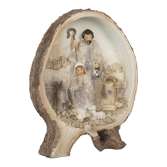 Clayre & Eef | Kerstdecoratie Kerstgroep Beige Bruin 14x5x19 cm | 6PR5918